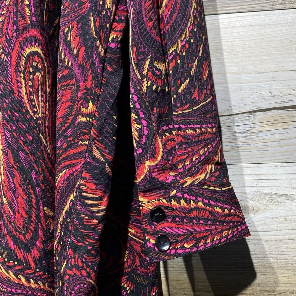 Catherines Button-Up Tunic Top Blouse 4x Red Mult… - image 4